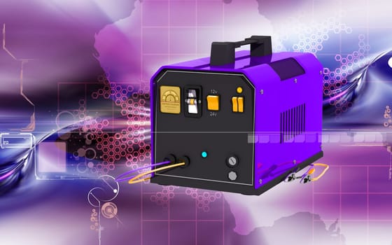 Digital illustration of Battery charger in colour background