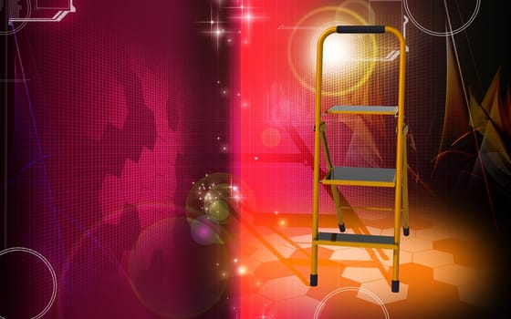 Digital illustration of ladder in colour background