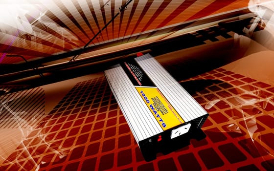 Digital illustration of inverter in colour background