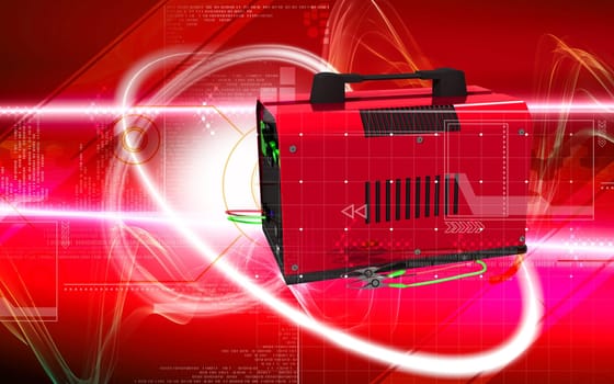 Digital illustration of Battery charger in colour background