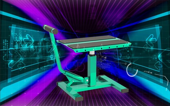 Digital illustration of Bike lift in colour background