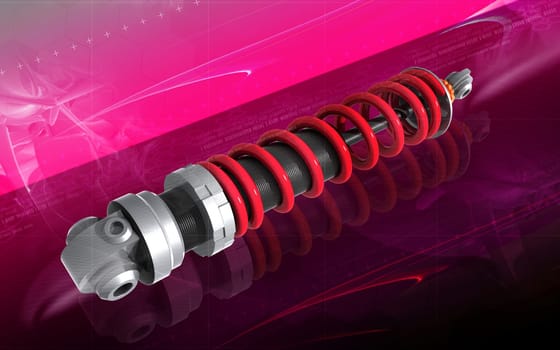 Digital illustration of Shock absorber in colour background