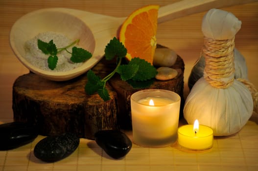 Herbal Stamp Wellness Candle Spa Cosmetics