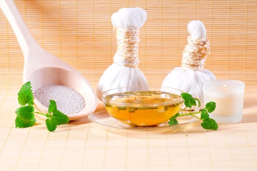 Herbal Stamp Wellness Candle Spa Cosmetics