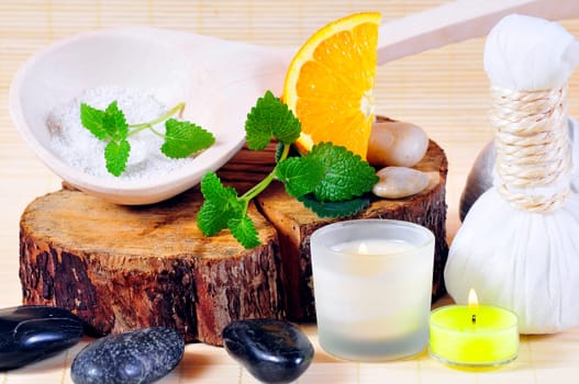 Herbal Stamp Wellness Candle Spa Cosmetics