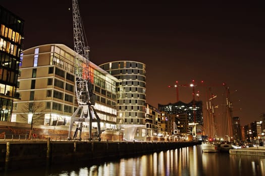 Hamburg Hafencity Night Scene