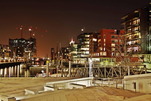 Hamburg Hafencity Night Scene