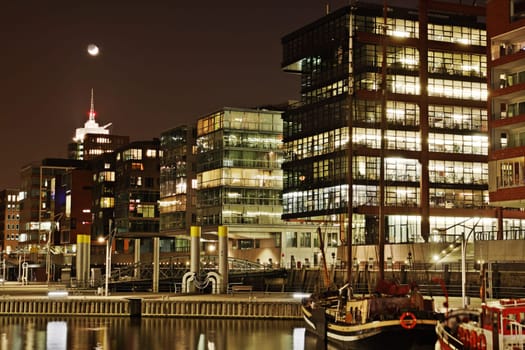 Hamburg Hafencity Night Scene