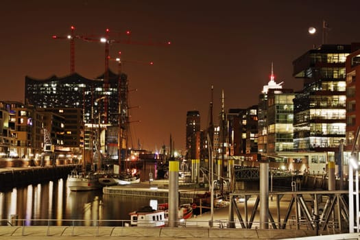 Hamburg Hafencity Night Scene
