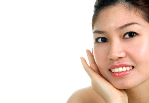 Isolated portrait of Asian beauty