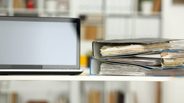 Empty workplace in office closeup or head hunter profession modern solution