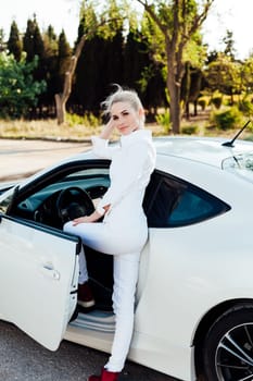 Woman standing at the car Travel Driver