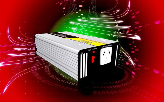 Digital illustration of inverter in colour background