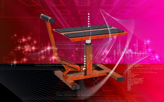 Digital illustration of Bike lift in colour background