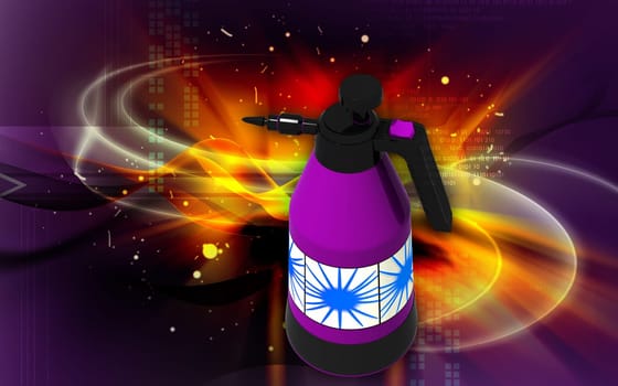 Digital illustration of a Pressure sprayer in colour background