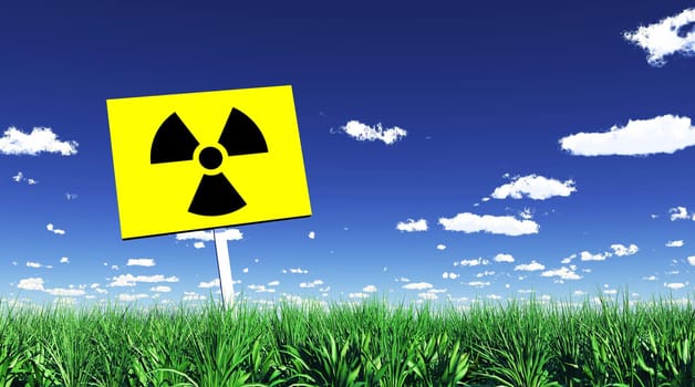 Radioactive Shield in Green Grass 01