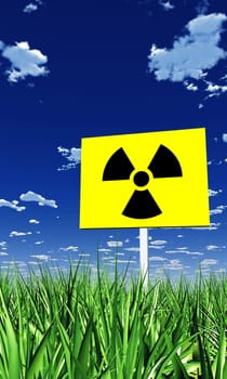Radioactive Shield in Green Grass 02