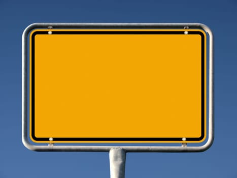 German town sign – city name removed