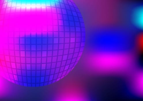 Abstract Background - Glowing Disco Ball on Multicolor Background