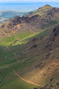 a sinuous road among the mountains old