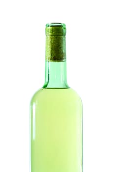 White wine bottle isolated on white background