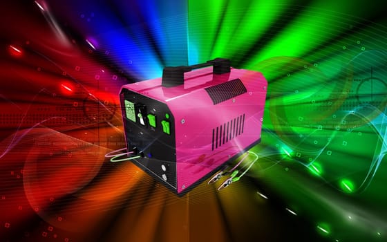Digital illustration of Battery charger in colour background