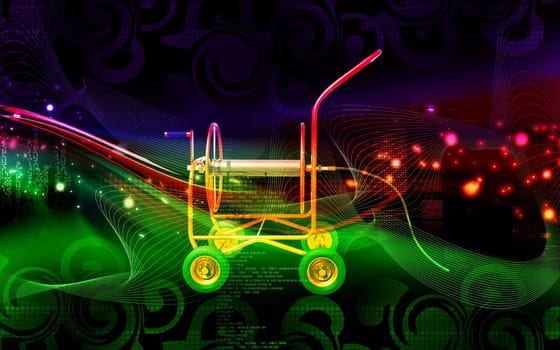Digital illustration of a heavy duty hose in colour background