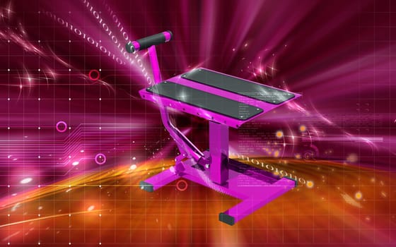 Digital illustration of Bike lift in colour background