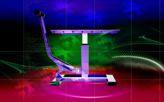 Digital illustration of Bike lift in colour background