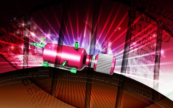 Digital illustration of Catch can in colour background
