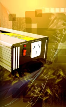 Digital illustration of inverter in colour background