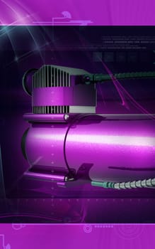 Digital illustration of air compressor in colour background