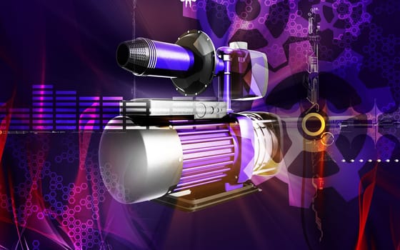 Digital illustration of pressure pump in colour background