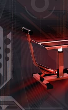 Digital illustration of Bike lift in colour background