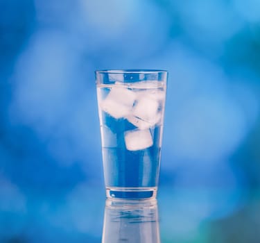 Glass of water with ice