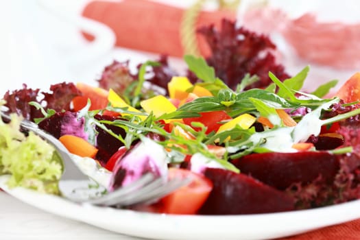 Vegetable salad with beetroot - healthy eating