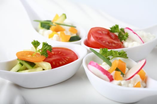 Fingerfood served in small spoons
