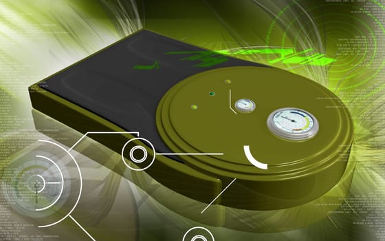 Digital illustration of weigh machine in colour background