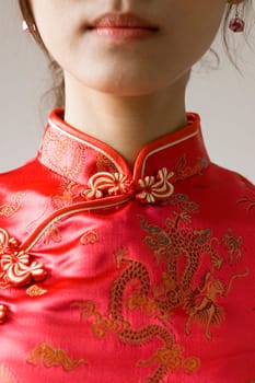 Abstract Chinese cheongsam costume