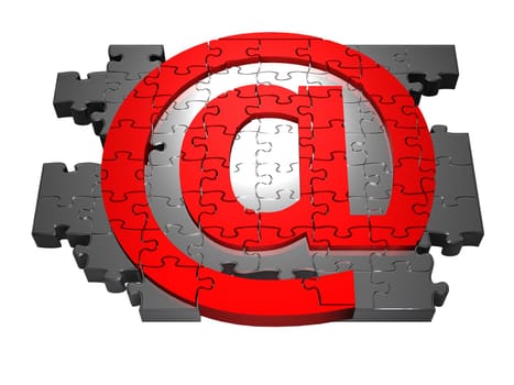 Illustration on the topic Web - At Symbol - Puzzle