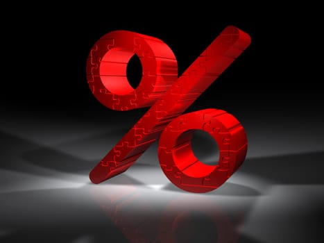 Discount Promotions Illustration - Percent Sign - Jigsaw Puzzle - Isolated