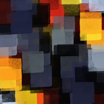 Rectangular shapes and colors digital illustration. Abstract paint background.