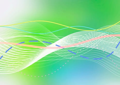 Wavy Lines Background - DIN A 3