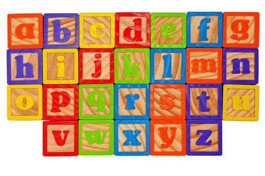 Childrens Alphabet Blocks of the whole alphabet in Lower case letters