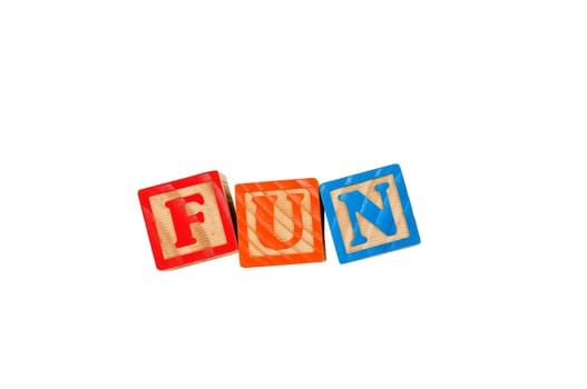 Childrens Alphabet Blocks spelling the word Fun