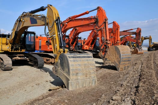 Large excavator in use