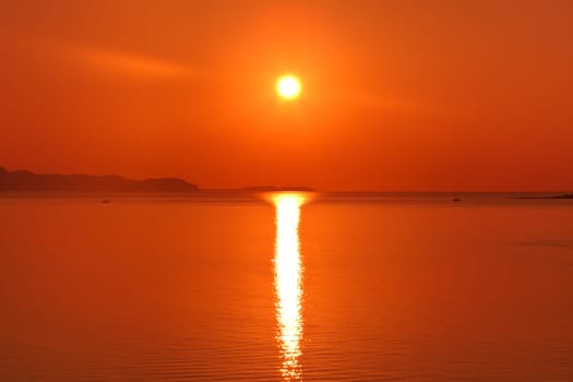 sunrise at sea in Zakynthos island, Greece