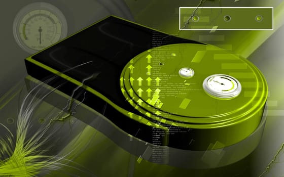 Digital illustration of weigh machine in colour background