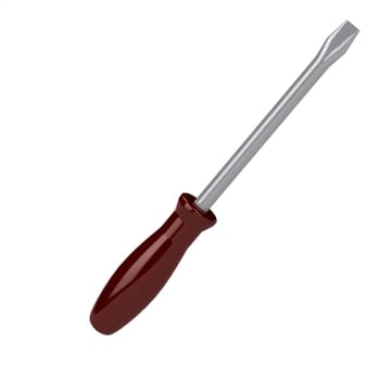 3d rendered screw-driver isolated on white background