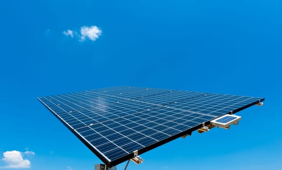 Solar Panel with blue Sky and some small clouds